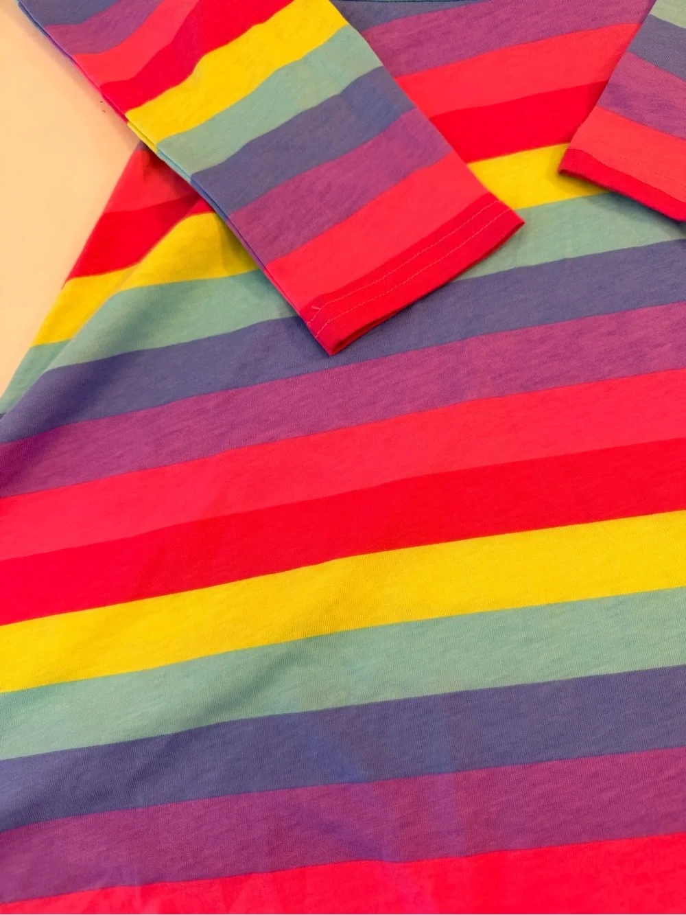 The Children’s Place Bright Rainbow Striped Long Sleeve Skater A-line Dress XL - Picture 2 of 14